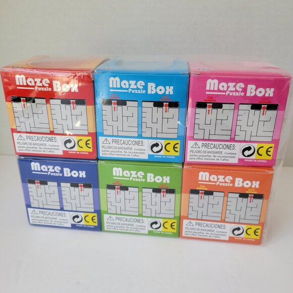 NEW Set of 6 Maze Puzzle Box Piggy Bank Reusable Money Cash Gift in 6 colors - Picture 2 of 9